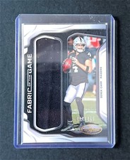 2019 panini certified football derek carr fabric of the game /299
