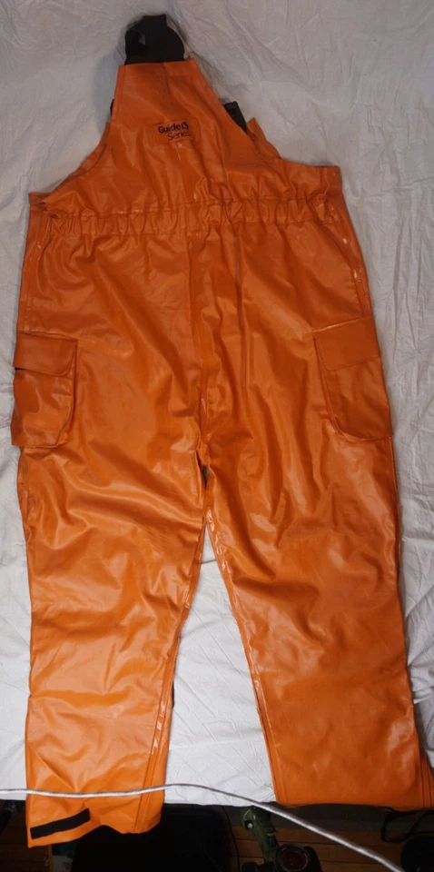 Gander MTN PVC Rainwear Workwear waterprof Bib Overalls Fishing Orange 2XL - Image 2 of 4