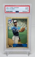 1987 Topps Traded Fred McGriff Rookie PSA 9 MINT -  HOF Blue Jay's Crime Dog