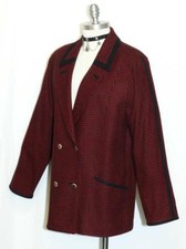 M B43" 12 BOILED WOOL Plaid JACKET Coat Women German Bavarian Riding Hunting