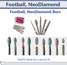 Dental Microcopy Football, NeoDiamond Diamond Coarse Bur Fine, Medium, Bery Fine