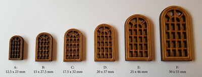 10er Pack MDF Laserschneidfenster für Geländegebäude D&D Warhammer 28mm Eisenbahn 