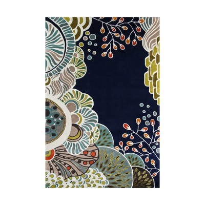 Momeni Rugs New Wave Collection Area Rug, 5'3'' x 8', Navy Blue 5'3'' x 8'