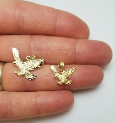 14K massiver Gelbgold Adler Charm Anhänger - mit Box