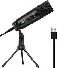 Bietrun Condenser Microphone USB With Mute 3.5mm Headphone Jack
