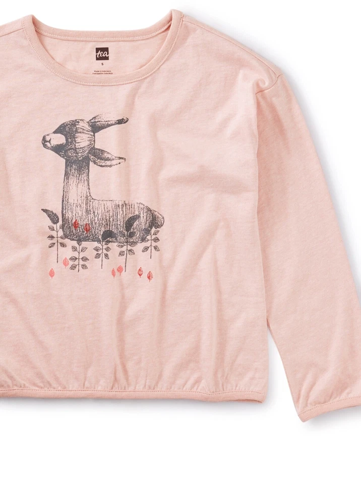 Top Gráfico Tea Collection Niñas Bebé Llama Flor de Cerezo Talla 10 o 12 Foto 2 de 2