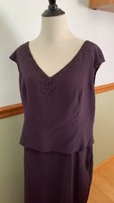 Montage by Mon Cheri Plum purple Beaded Sleeveless Mother of the Bride Gown 18WP