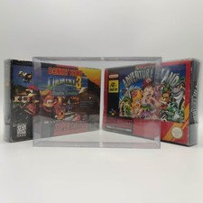 LOT 20 SNES PAL US Game Clear Plastic Display Cases Box Protector Super Nintendo