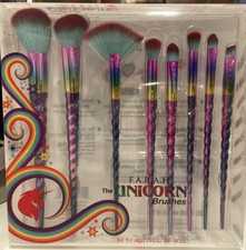 Juego de brochas de maquillaje F.A.R.A.H Unicornio 8 piezas brochas sintéticas veganas