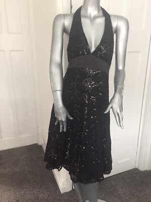 jane norman skater dress UK NEW NO TAGS JANE NORMAN Black / White Silk Skater Dress Size M For Party