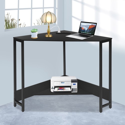 Corner Desk with Outlets, Small Desk with Outlets,Free Standing Corner Table - Picture 15 of 16