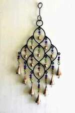 New cast iron wind chime , teardrop design  with bells, Inside or outside