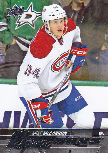 2015-16 UPPER DECK MIKE McCARRON RC YOUNG GUNS ROOKIE #491 15-16