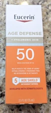 Eucerin Age Defense Face Sunscreen Lotion SPF 50 2.5 fl oz  Exp: 01/2026