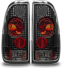 Ford 1997-2003 F150 or 1999-2007 Super Duty Tail Lights Matte Black/Clear Lens 