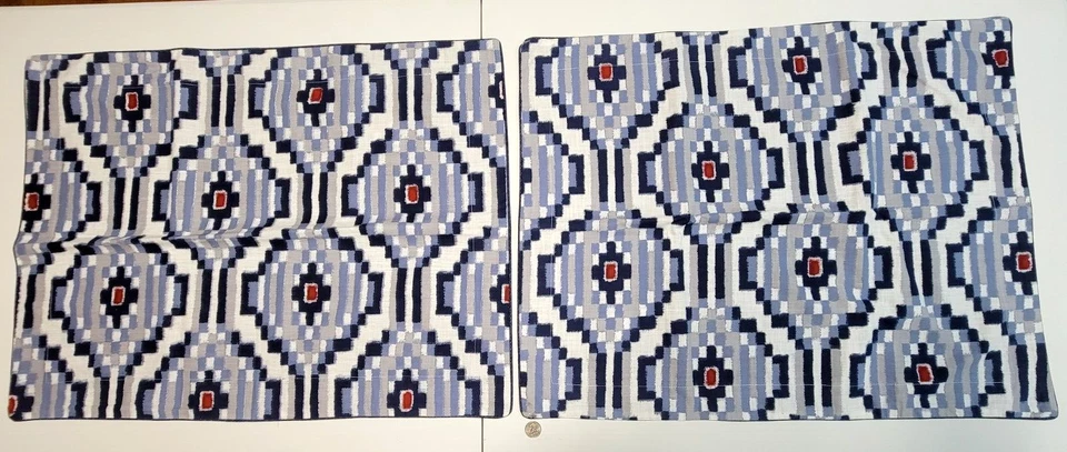 Tommy Hilfiger 2 Ellis Island Ikat Par Padrão Shams PLS LER Azul Geométrico - Imagem 2 de 4