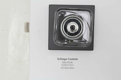 Schlage Custom Combined Interior Kyle Knob Collins Trim Black FC21KYL622COL #8pm