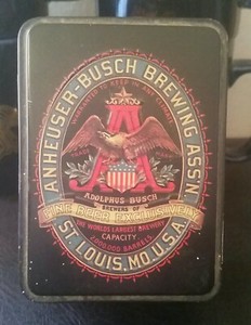 Vintage Anheuser Busch Playing Cards In Tin. 1980's Hudson-Scott Carlisle...
