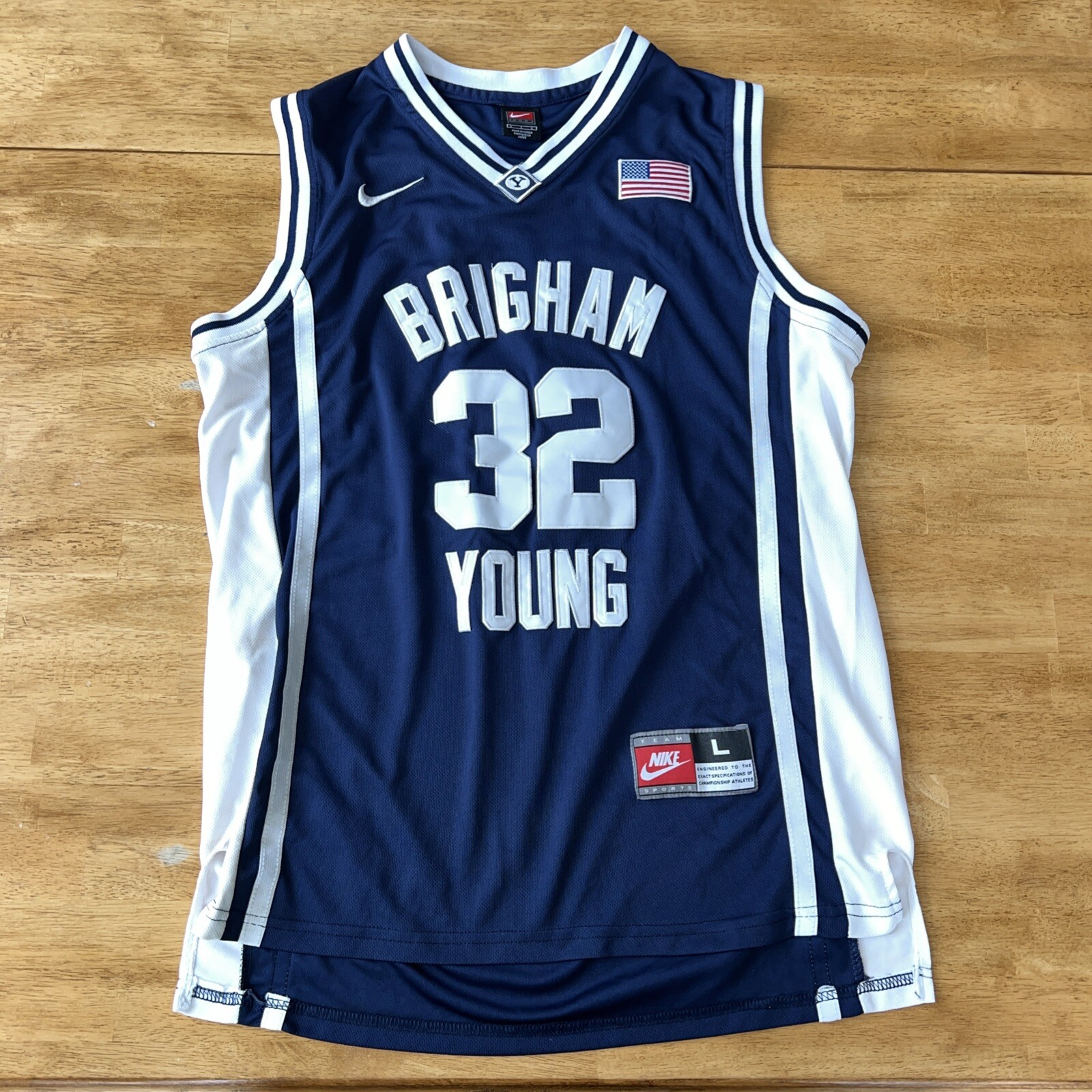 Nike BYU Cougars Jimmer Fredette Navy NCAA Mens Basketball Jersey Size Large