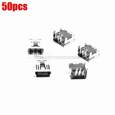 50Pcs Mini 5-Pin Female Socket Right Angle Type B Dip Usb Jack Connector Ic N my