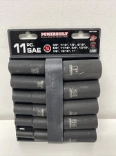 Powerbuilt 647049 1/2" Drive 6 Pt. SAE Deep Impact Socket Set, 11 Pieces