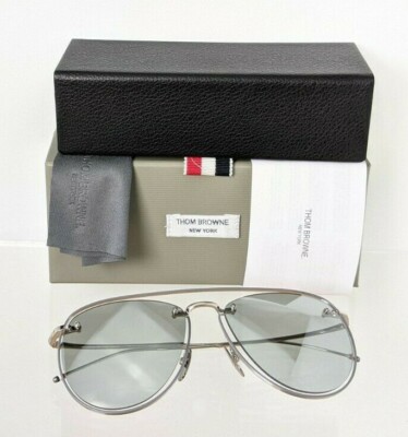 Brand New Authentic Thom Browne Sunglasses TB 113-59-01 SLV-GRY TBS113 Frame