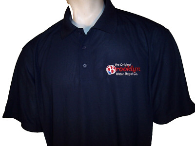 NEW Port Authority XXL Navy Poly Golf Shirt Original Brooklyn Bagel Co. Logos