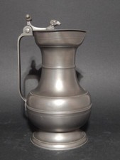 ANTICA COLLEZIONE BROCCA CARAFFA IN PELTRO 95% CON COPERCHIO CON TESTA ARIETE