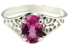 Pure Pink Topaz, 925 Sterling Silver Ladies Ring, SR305-Handmade