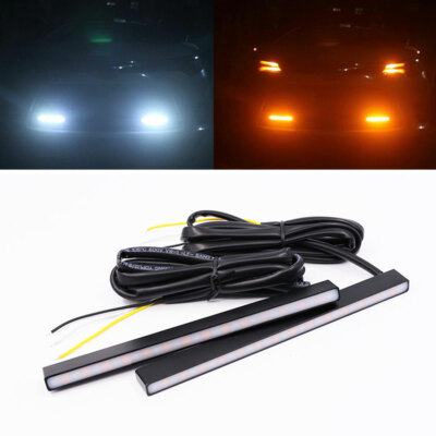 Sequential Turn Signal Lights Switchback Dual Color Metal LED DRL Daytime Lights