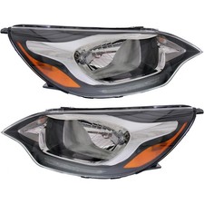 Headlight Set For 2012-2017 Kia Rio Sedan Left and Right Black Housing 2Pc