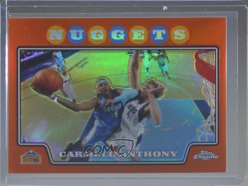 2008-09 Topps Chrome Orange Refractor 27/499 Carmelo Anthony #15 HOF y8a