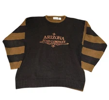 Vtg Arizona Jean Company Sweater Men’s Unisex Sz Large Brown Knitted Pullover