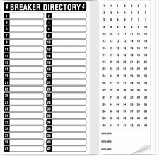 14 Sheets Breaker Panel Labels, 10 Electrical Box Catalog Labels and 4 Number St