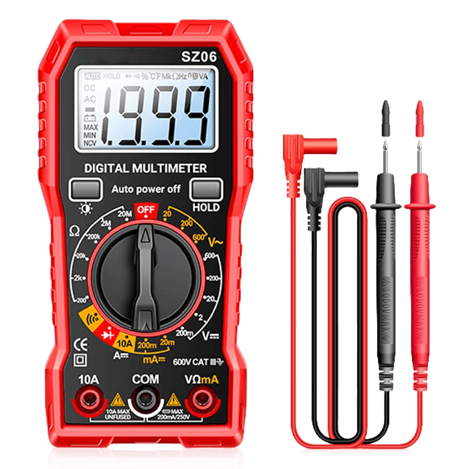Multimètre digital LCD portable XL-830 noir pour test de tension électrique