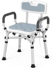 550 lbs Heavy Duty Shower Chair for Elderly and Disabled, 6 Height Adjustable