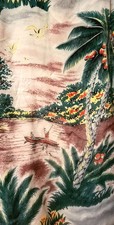 1950s 60s Vtg BOZ HAWAIIAN M Rayon ALOHA SHIRT Loop HK fixer OPEN SWEAM