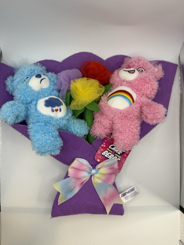 Care Bears ~ Grumpy & Cheer 13" Valentine's Day Plush Bouquet 2025 ~ Used w/Tags