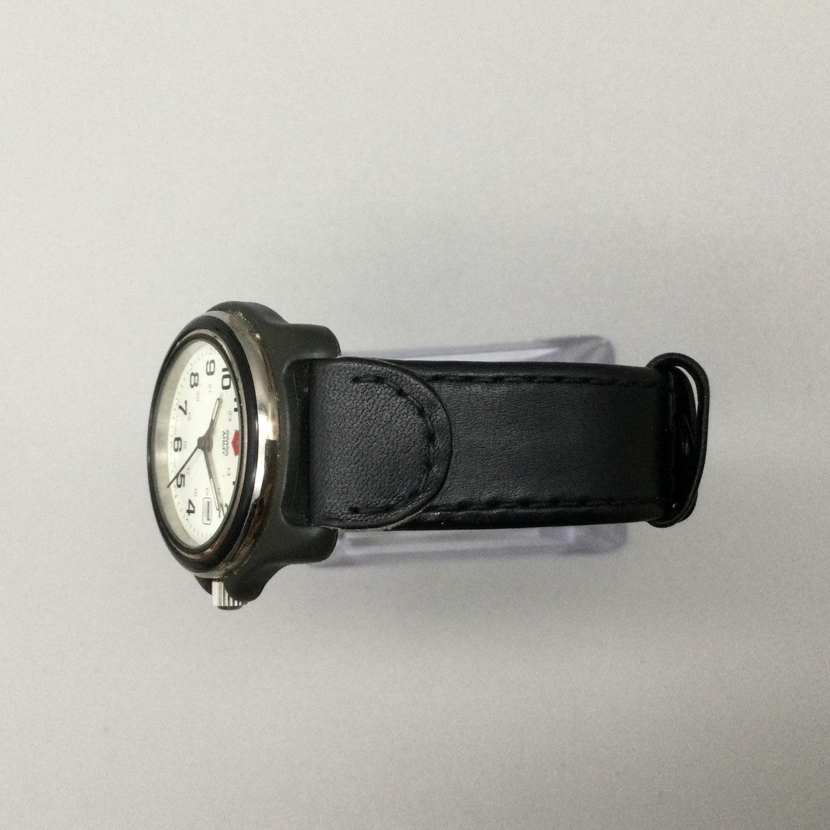 Vintage Womens Chrona Swiss Date 33mm Dress Watch New Battery Black Dial Leather VINTAGE LUXURY CLASSIC CHROMED 28mm LADIES SWISS QUARTZ  main image 4