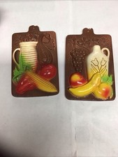 Vtg Miller Studio Chalkware Wall Plaque Set 1...