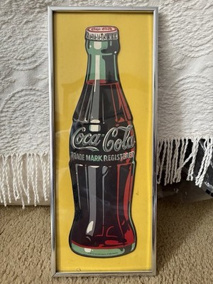 Coca-Cola Advertising Cardboard Bottle Framed Reg. 1991