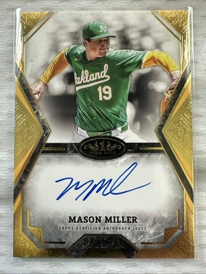 2025 Topps Tier One Mason Miller #TOTA-MM Gold Foil On-Card Auto #/199 Padres