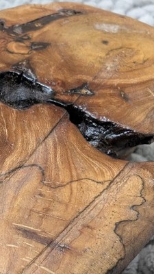 Post Oak Burl Wood Slab Raw Edge Figured Grain Knife Scale Woodturning Blank 5x4