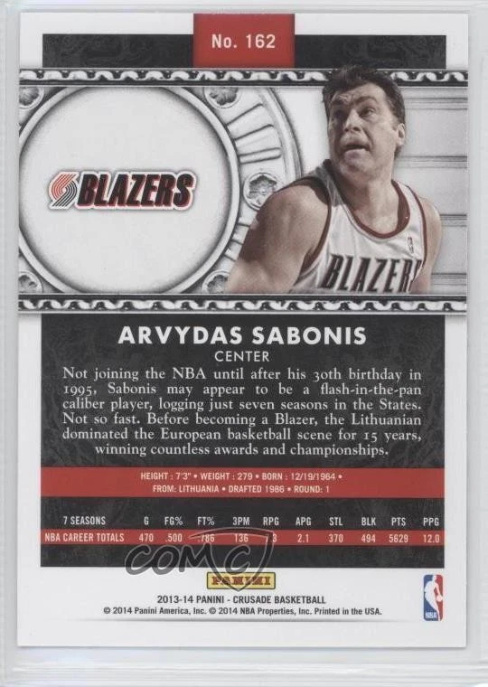 2013-14 Panini Crusade Arvydas Sabonis #162 HOF - Image 2 of 2