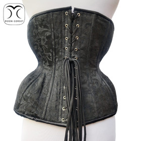 Brocade Overbust Corset Waist Training Corset Double Steel Boned Heavy Duty