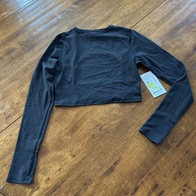 New Athleta M  Simone Biles Transcend Open Back Top Black Medium