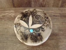 Native American Pottery Horse Hair Jewelry Trinket Box by Vail