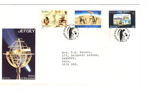 1986 JERSEY - YEARS OF THE COMET FDC FROM COLLECTION N42