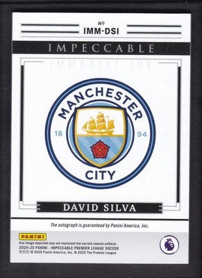 2024-25 DAVID SILVA 63/99 AUTO PANINI IMPECCABLE PREMIER LEAGUE