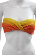 Milly Cabana Women Orange Ombre Metallic Swim Top Beach Size S